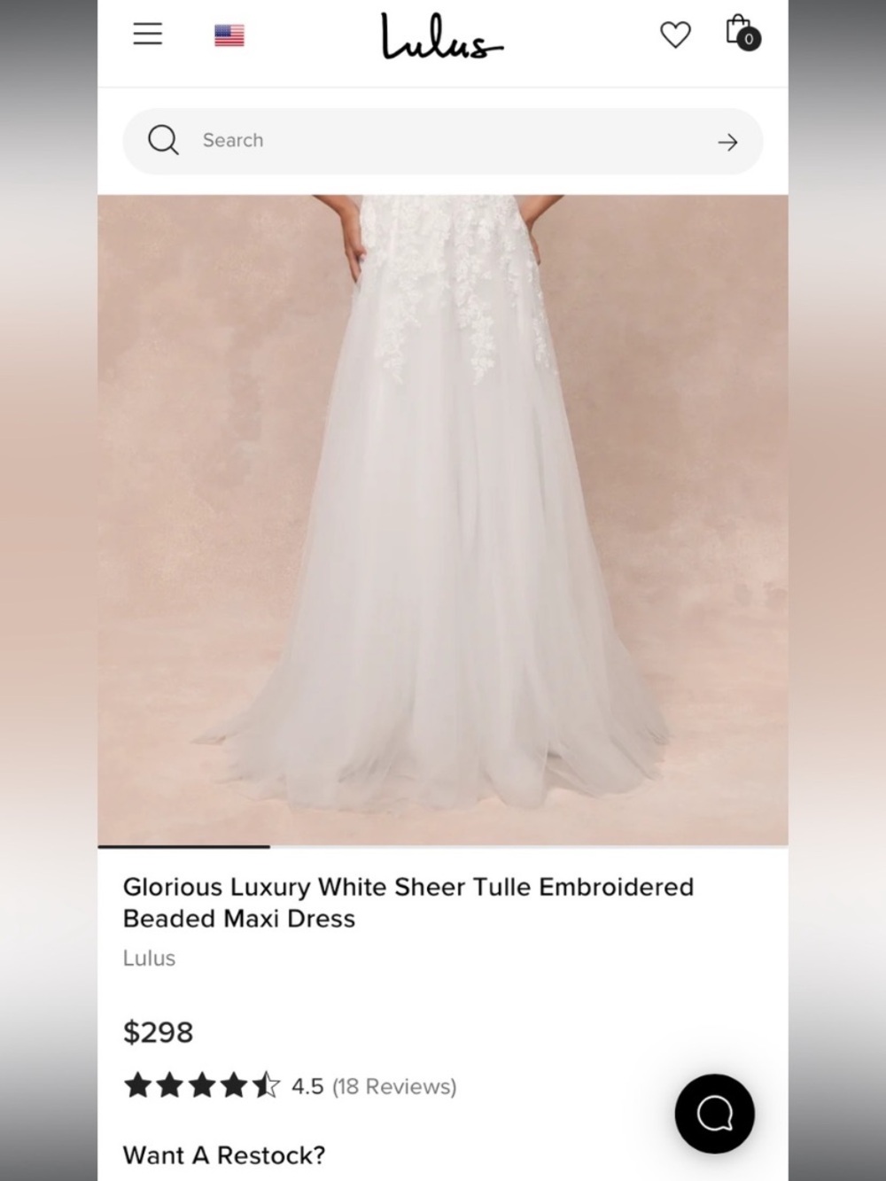 Lace Bodice Tulle A-Line Wedding Gown - White